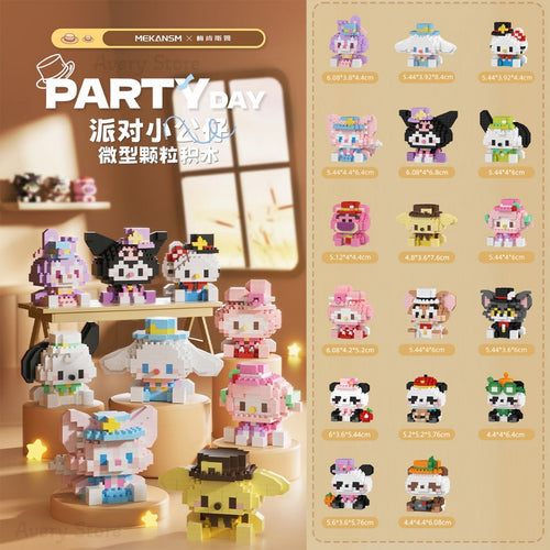 Blok Binaan🧸 Building Block Party Series 兼容微小颗粒积木 3D Puzzle Mini Figures Education 玉桂狗 Kuromi 卡通公仔玩具