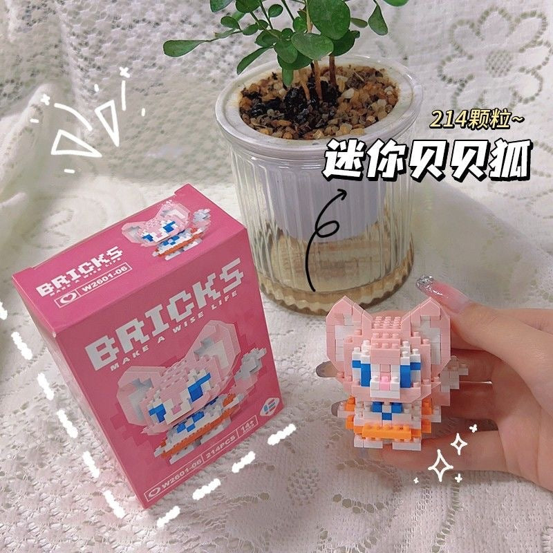 Blok Binaan🧸 Building Block Cartoon 卡通微型积木挂件 W2605 Mini DIY Hanging 串联小颗粒玩具拼装可爱积木摆件