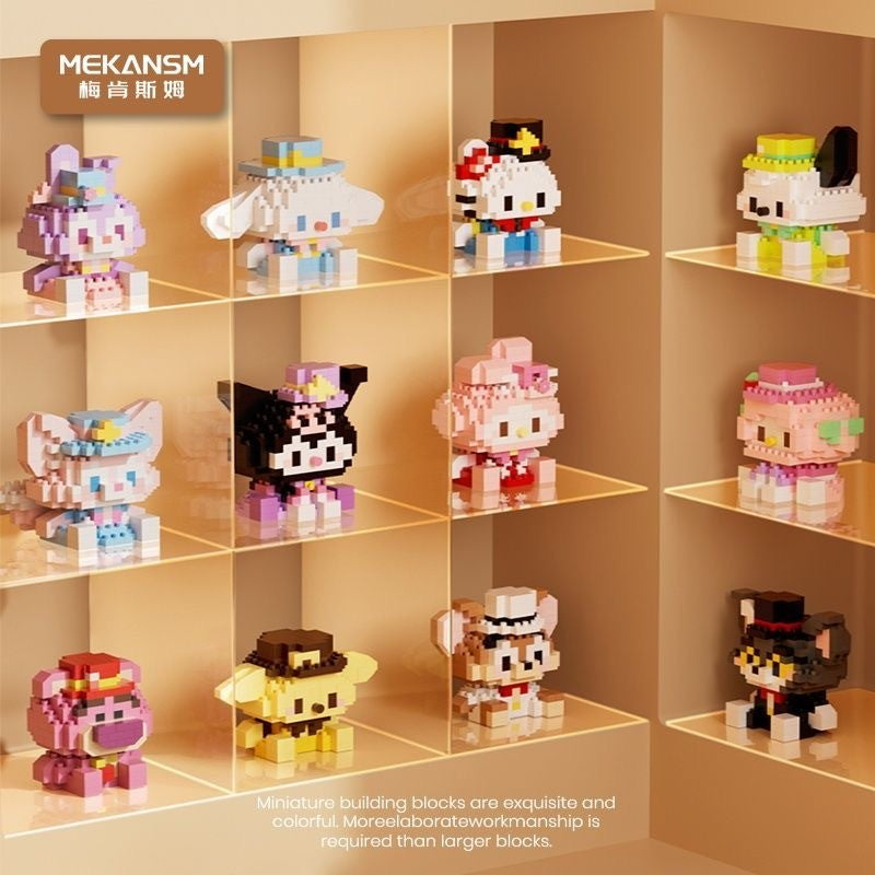 Blok Binaan🧸 Building Block Party Series 兼容微小颗粒积木 3D Puzzle Mini Figures Education 玉桂狗 Kuromi 卡通公仔玩具