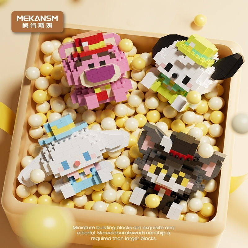 Blok Binaan🧸 Building Block Party Series 兼容微小颗粒积木 3D Puzzle Mini Figures Education 玉桂狗 Kuromi 卡通公仔玩具