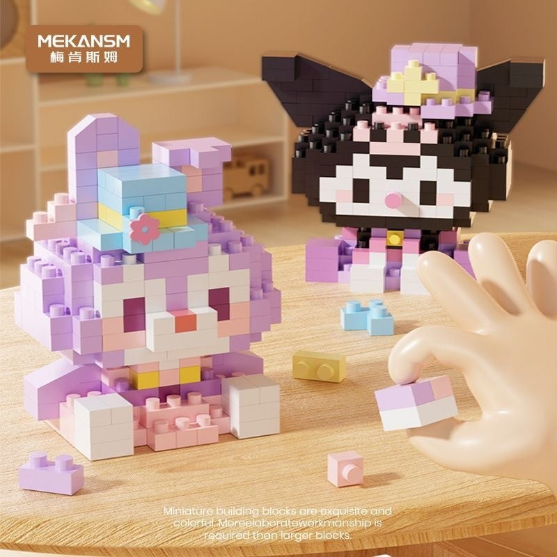 Blok Binaan🧸 Building Block Party Series 兼容微小颗粒积木 3D Puzzle Mini Figures Education 玉桂狗 Kuromi 卡通公仔玩具