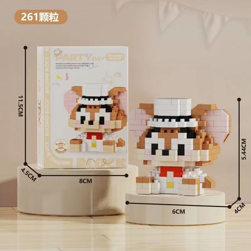 Blok Binaan🧸 Building Block Party Series 兼容微小颗粒积木 3D Puzzle Mini Figures Education 玉桂狗 Kuromi 卡通公仔玩具