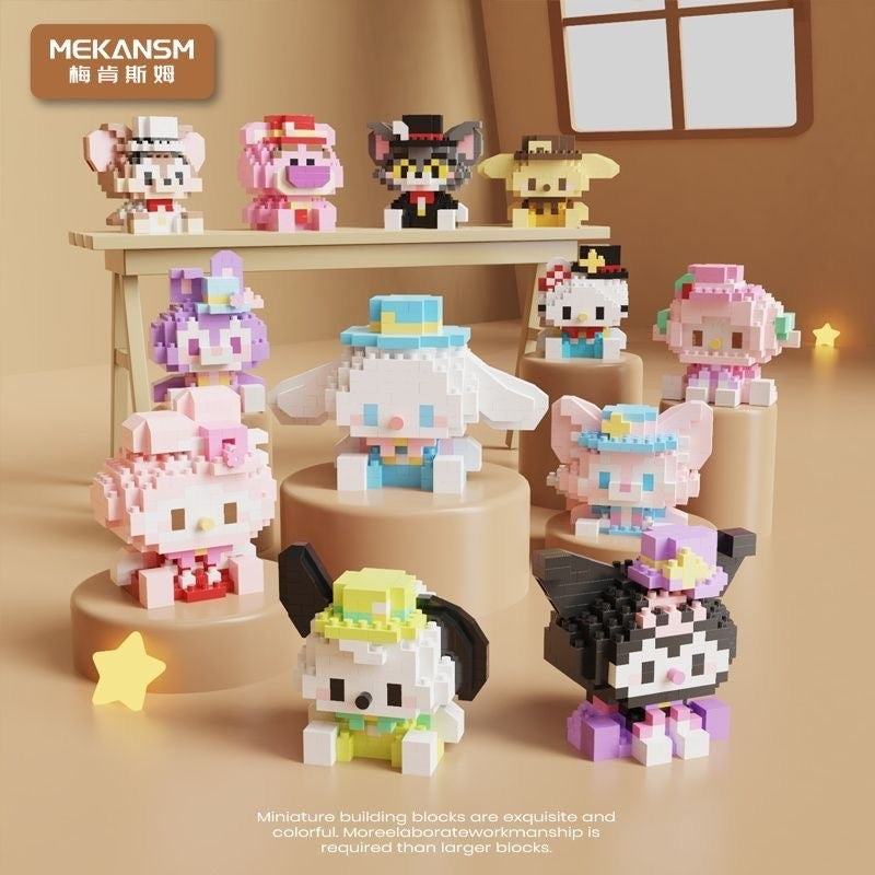 Blok Binaan🧸 Building Block Party Series 兼容微小颗粒积木 3D Puzzle Mini Figures Education 玉桂狗 Kuromi 卡通公仔玩具